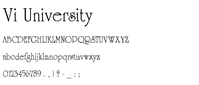 VI University font